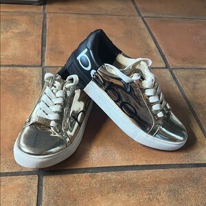 Stylish Black and Gold Women's Sneakers